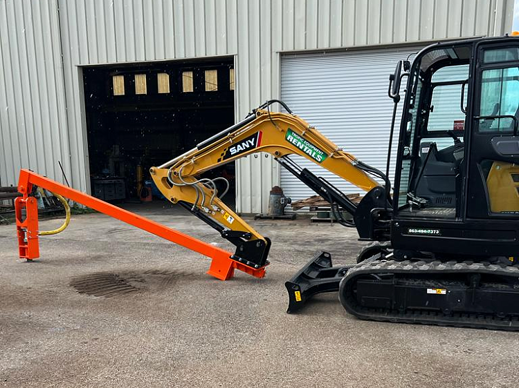 a DB12 wellpoint drill rig on a small exavator