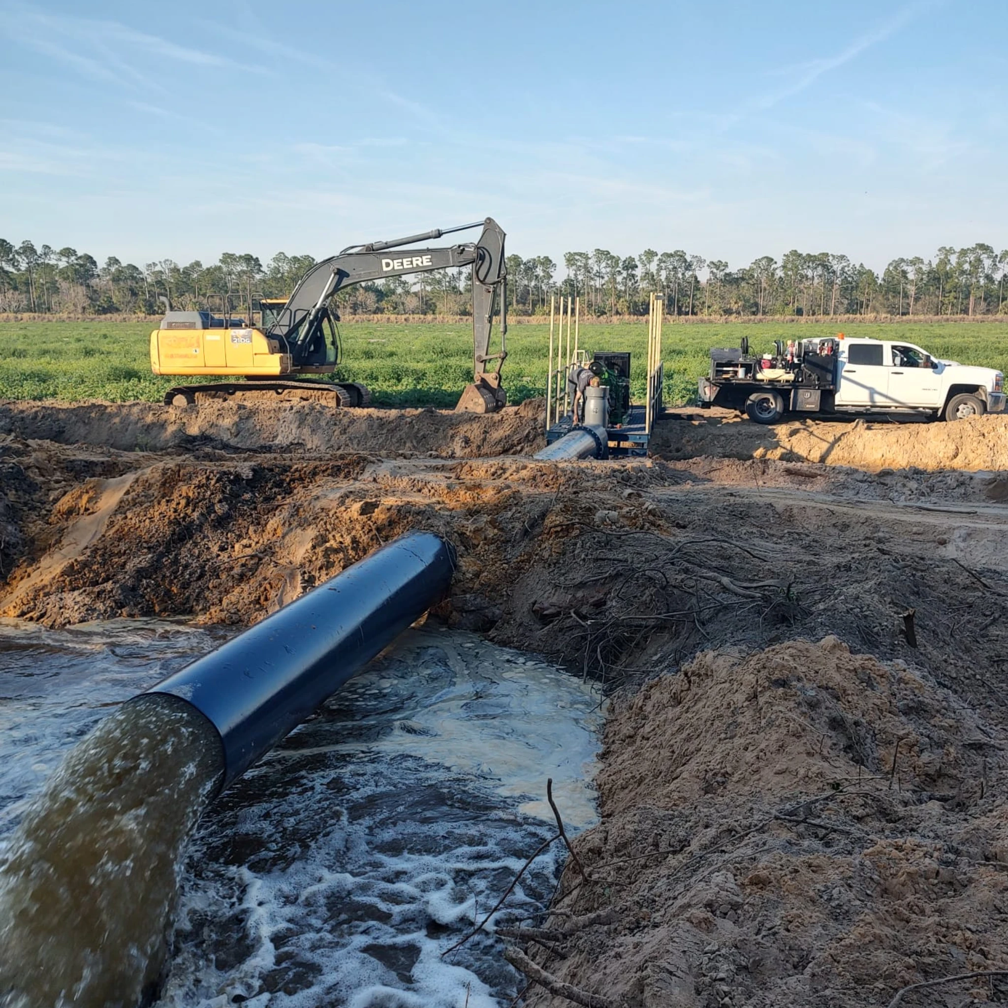 water coming from an axial flow pump